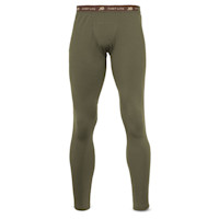 First Lite men's olive long johns with waistband text "FIRST LITE"