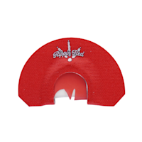 Red turkey call diaphragm labeled "Rippin Red"
