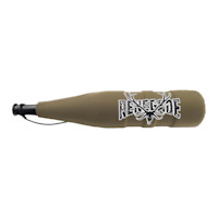 Olive elk bugle tube with black mouthpiece and RENEGADE logo with antlered skull