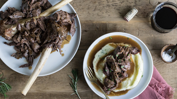Red Wine-Braised Venison Shanks