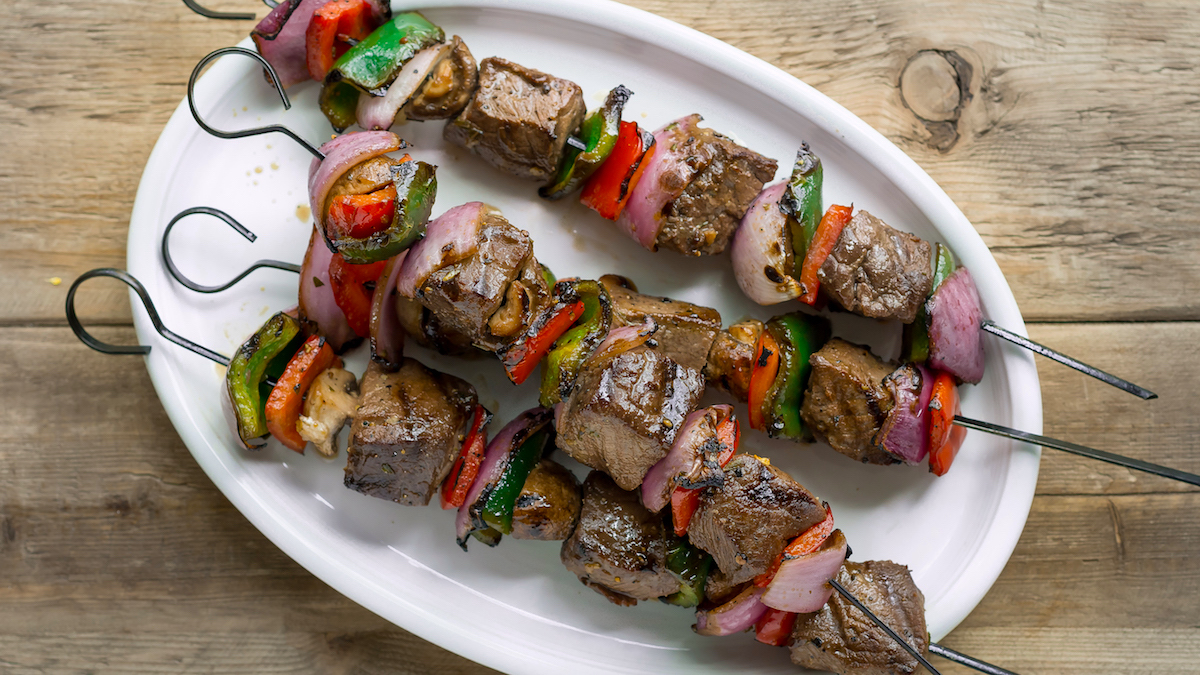 Bear Steaks with Kabobs