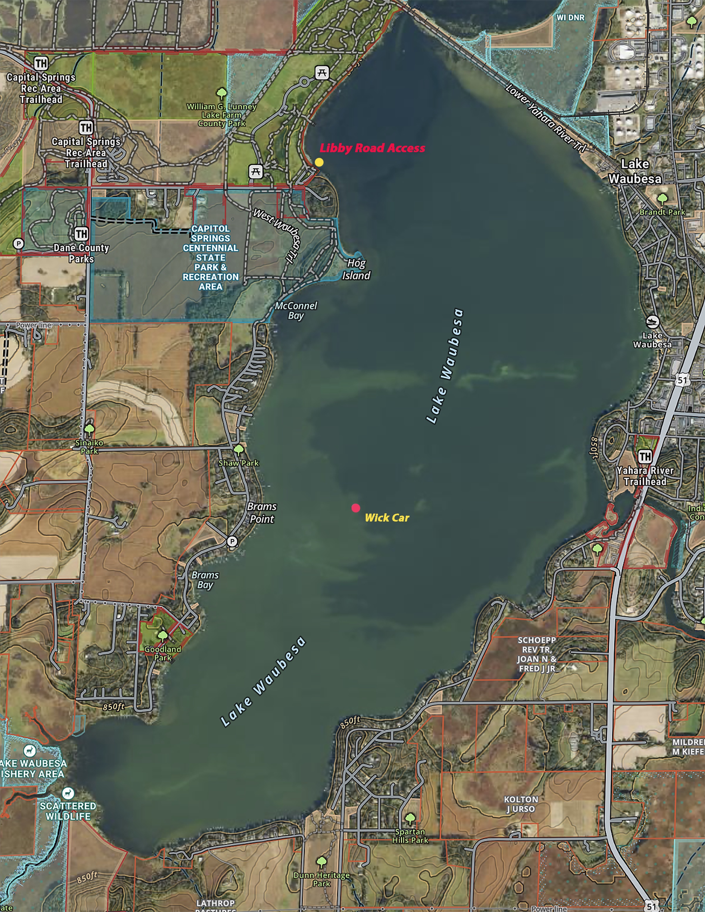 Waubesa,onXMap,WickCarLoction
