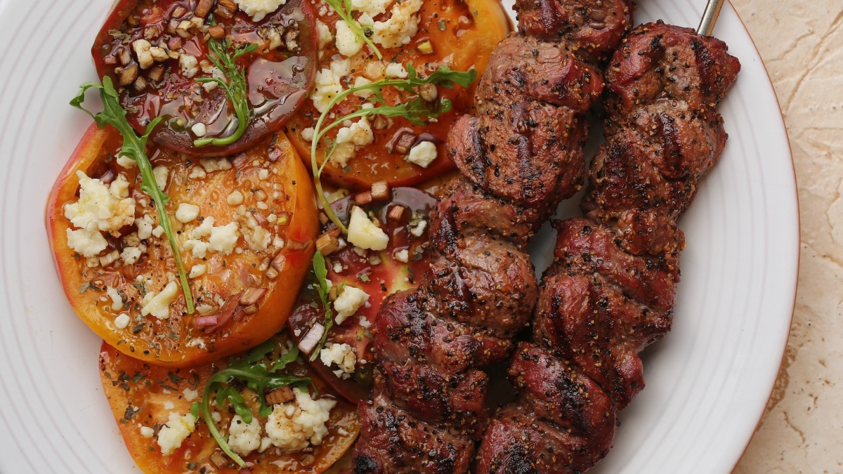 Grilled Venison with Summer Tomato Salad