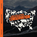 MEATEATER CONSERVATION with white wildlife silhouettes over mountains; left bar reads MEATEATER NETWORK PODCAST