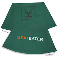 Green grill cover with KUDU SAFARI BRAAI logo and MEATEATER text