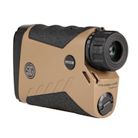 KILO8K-ABS 7X25mm tan laser rangefinder with MODE button, SIG logo, textured eyepiece