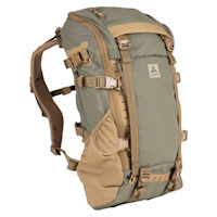 FHF GEAR Apex pack in olive and coyote brown with external straps and buckles