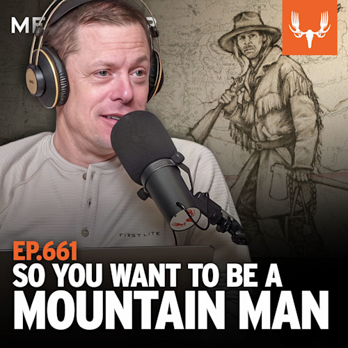 Host speaking into microphone with headphones; overlay text "EP.661 SO YOU WANT TO BE A MOUNTAIN MAN"