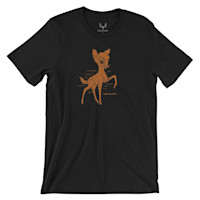 Black T-shirt with orange fawn butcher-cut diagram and 'MEATEATER' text