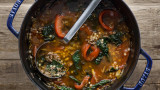 Ground Venison and Red Pepper Soup