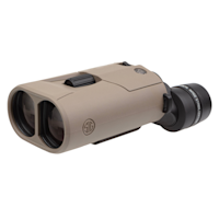 Tan SIG binoculars with SIG logo; eyepiece reads OPTICAL IMAGE STABILIZATION