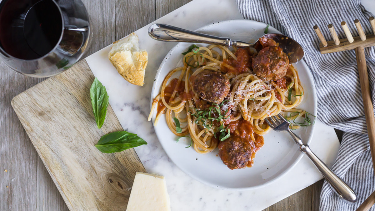 Spaghetti and Venison Meatballs