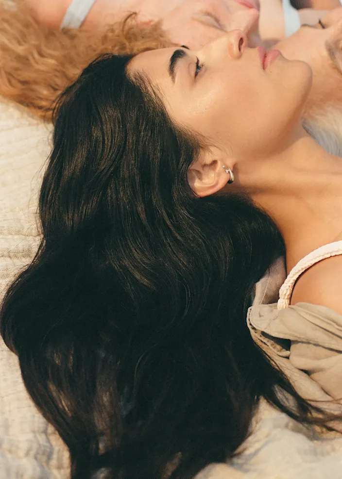 Woman with healthy, strong, dark hair