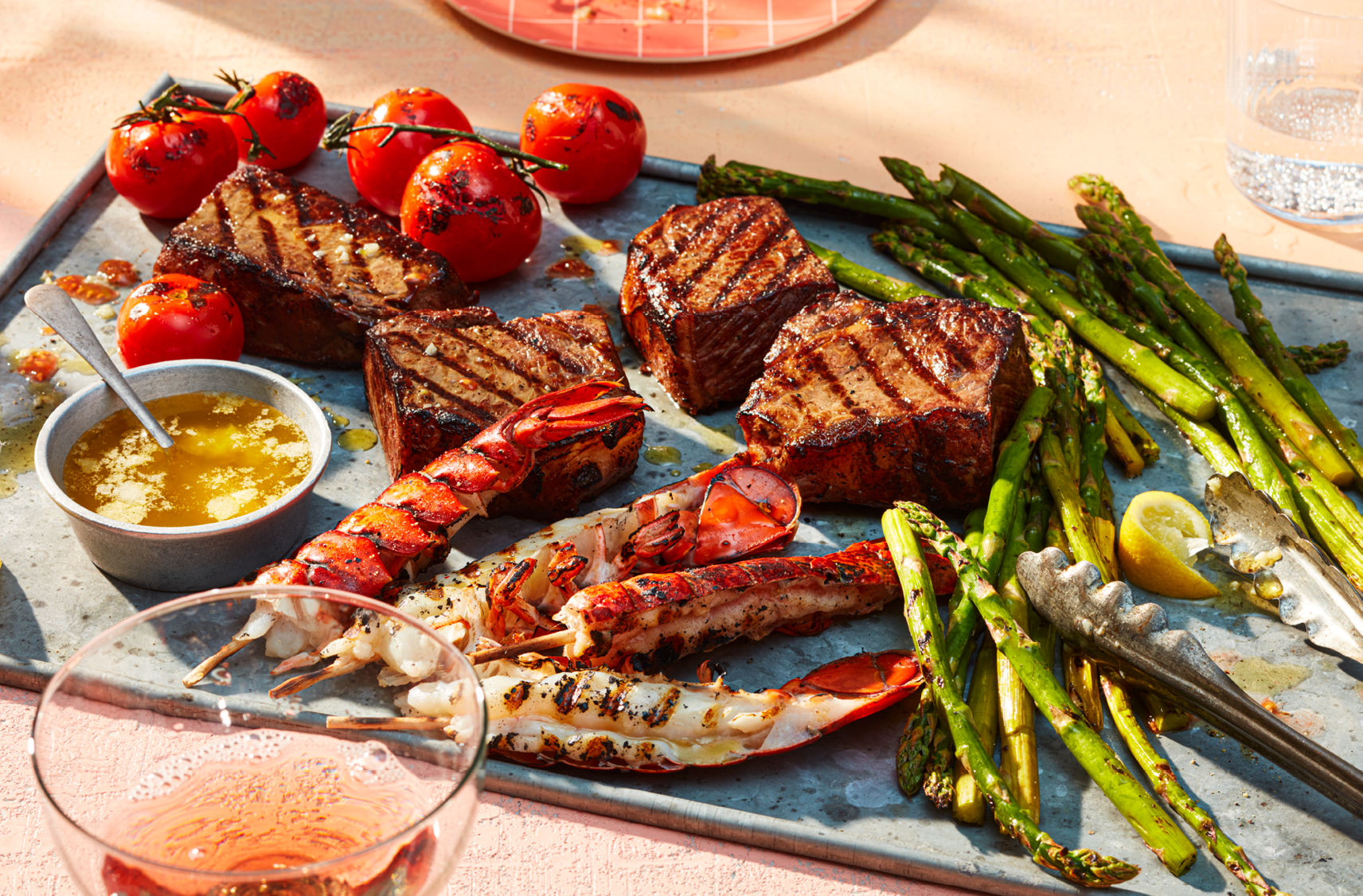 Grilled Surf 'n' Turf with Blistered Tomatoes