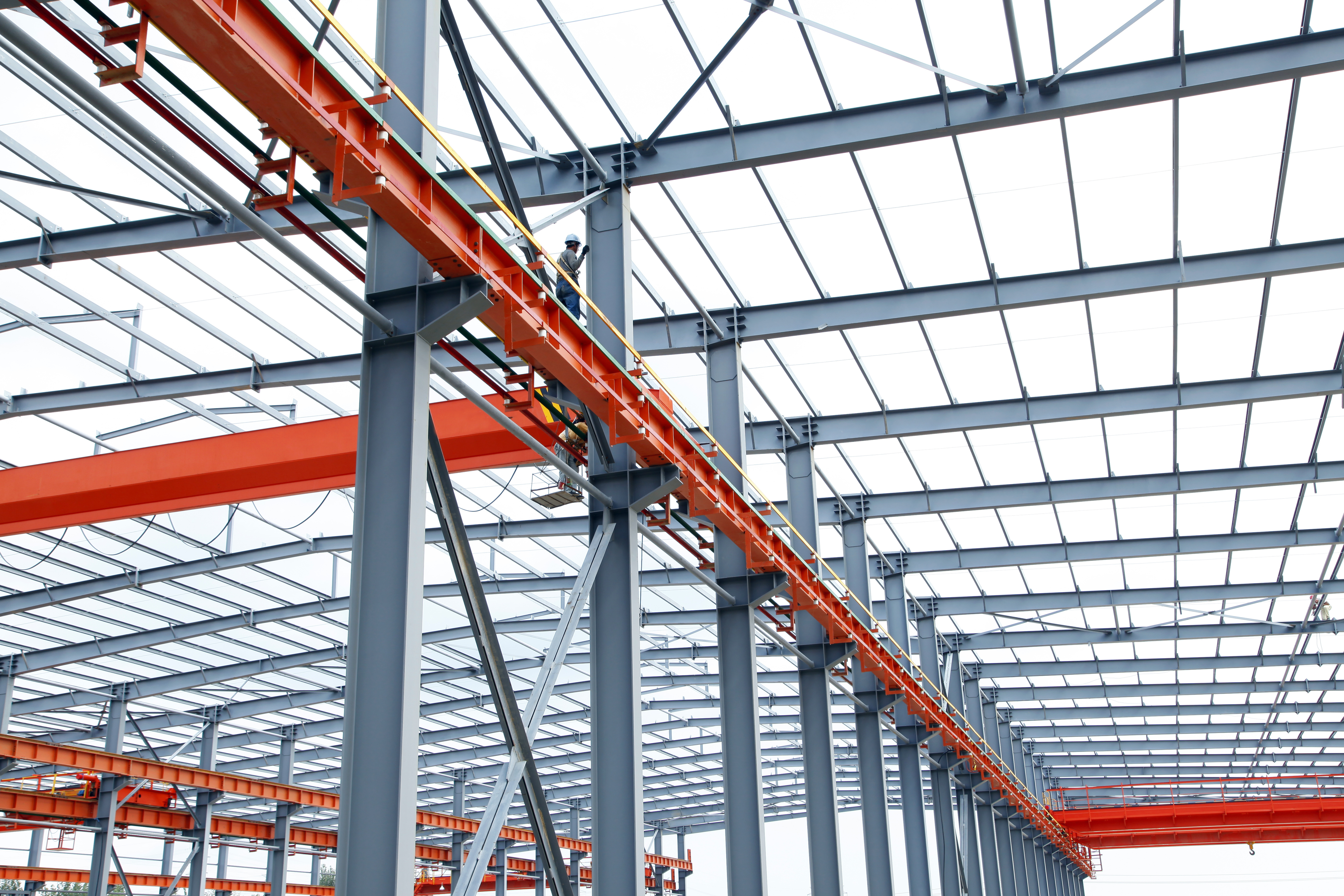 Image: In the construction site, steel structure is under construction