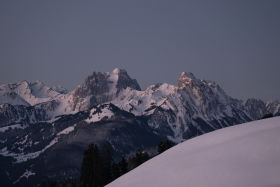 snowy landscape Swiss Alps low light