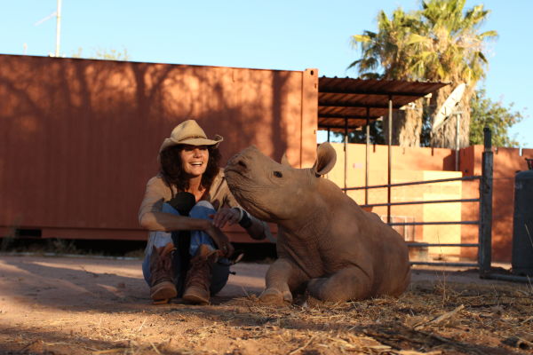 Annette Oelofse with rhino