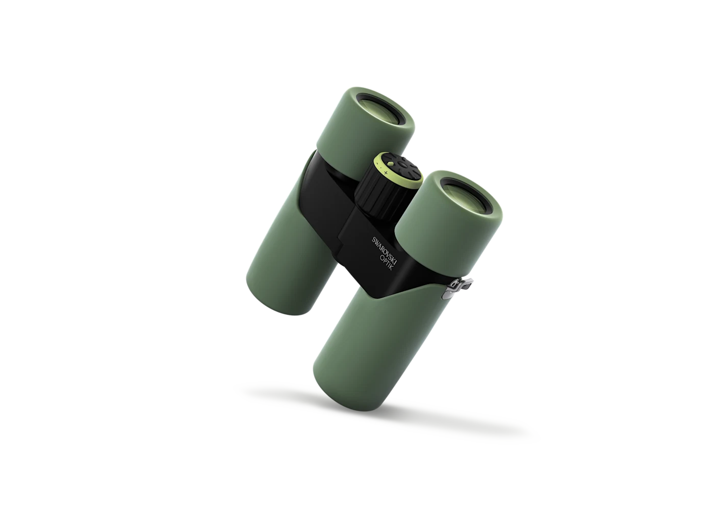 Upright rear three-quarter view of the Swarovski CL Companion 8x30 Mark III Mountain Green binocular