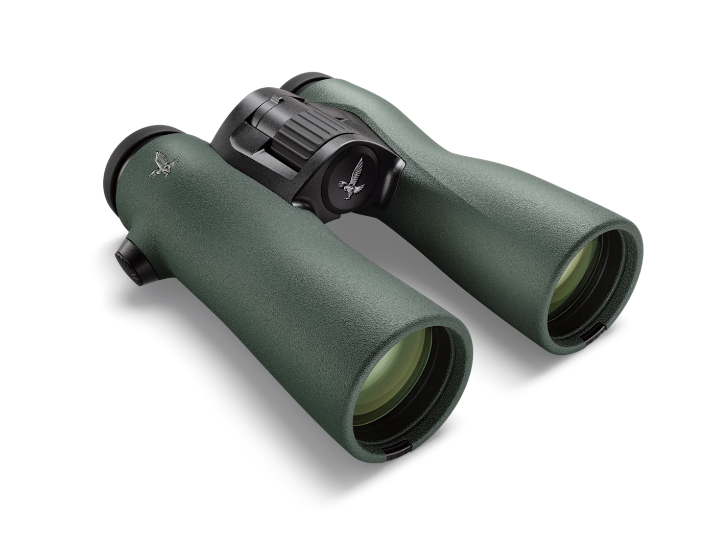 Swarovski NL Pure 10x42 Green binocular laid on its side