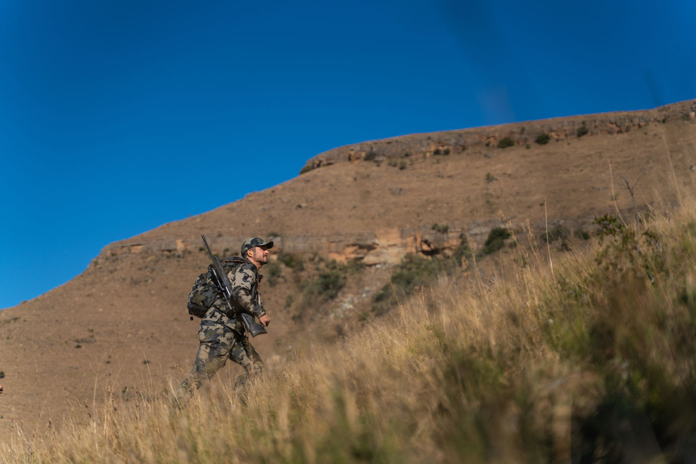 Winterberg Pedro Ampuero walking uphill, South Africa