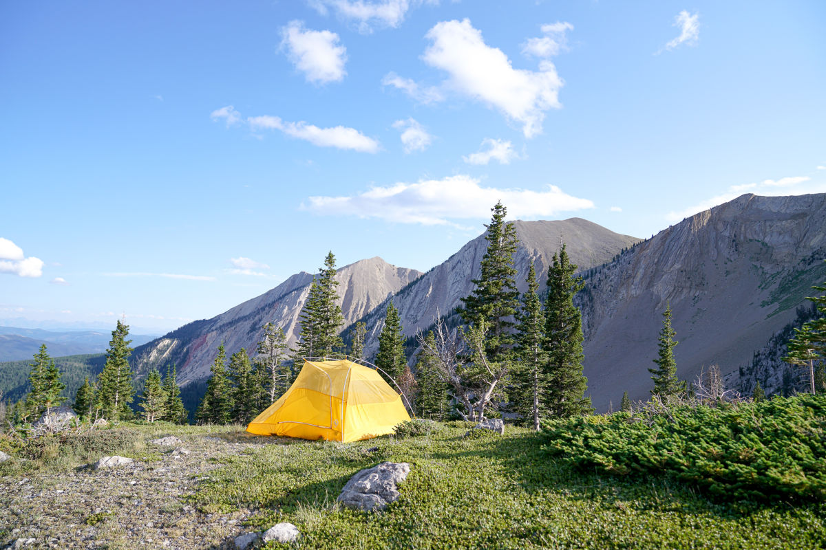 Tent on mountain, USA, Charles Post