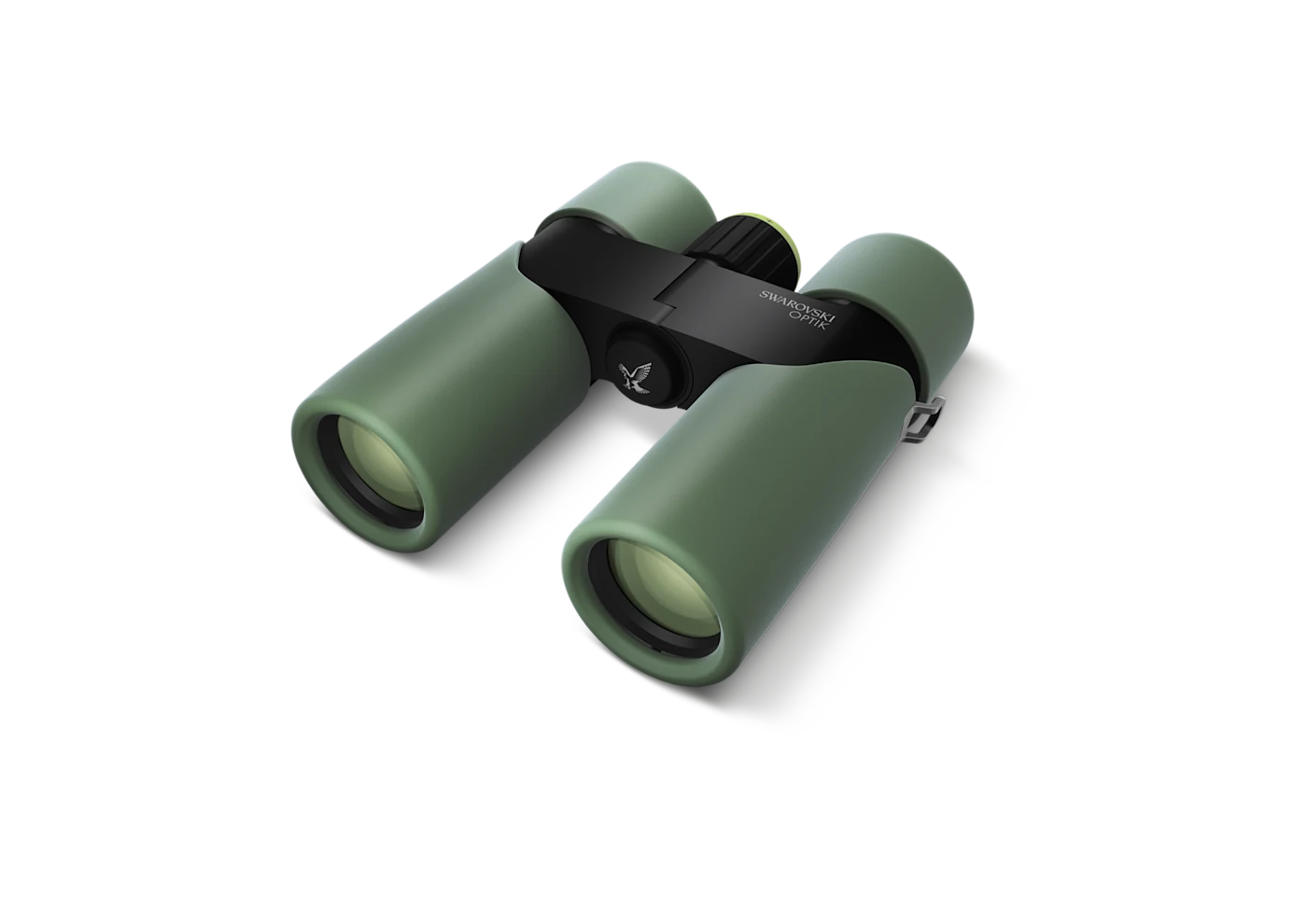 Three-quarter studio view of the Swarovski CL Companion 8x30 Mark III Mountain Green binocular