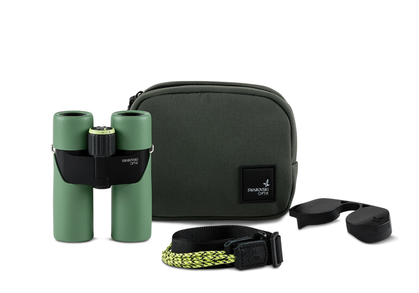 Swarovski CL Companion 8x30 Mark III Mountain Green binocular with field bag, carrying strap and eyepiece cover