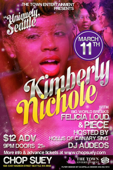 Uniquely Seattle: Kimberly Nichole at Chop Suey flyer