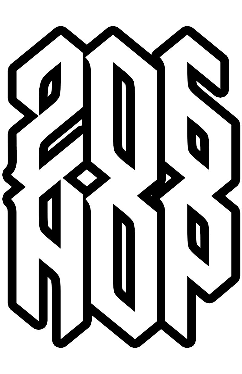 Logo for 206 Hop Radio, a 24/7 Seattle hip-hop streaming platform curated by OC Notes, DJ Audeos, and P.Supremo