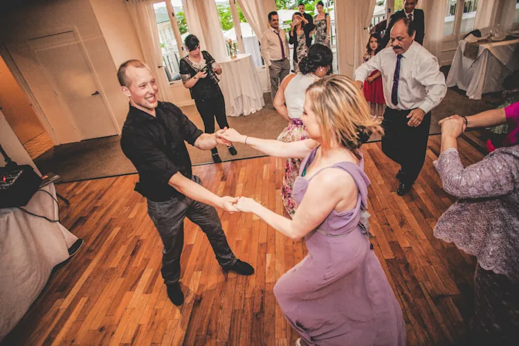 People dancing at a wedding reception