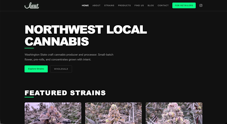 Northwest Local Cannabis homepage