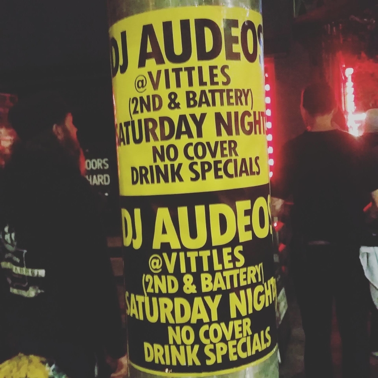 Posters for DJ Audeos @ Vittles in Belltown