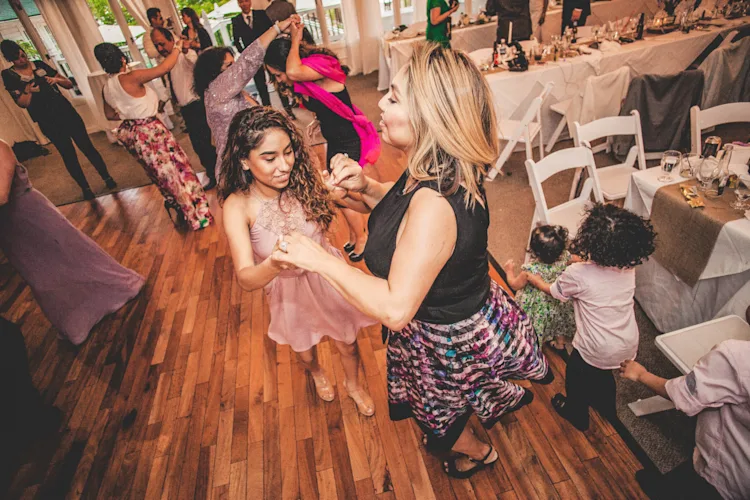 People dancing at a wedding reception