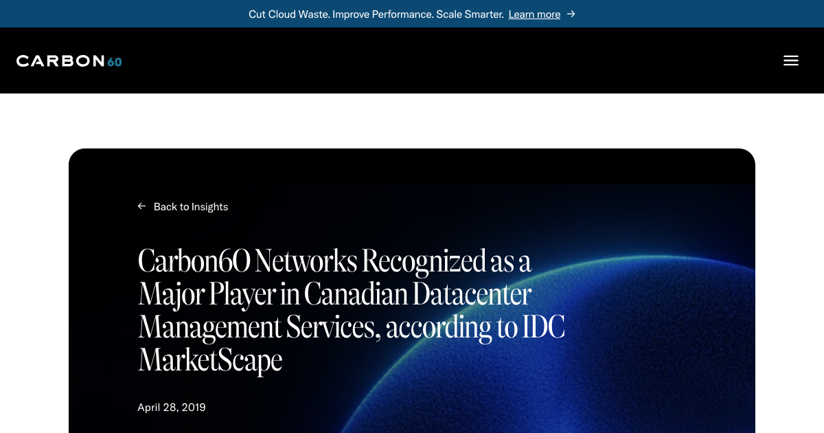 Carbon60 Networks Recognized as a Major Player in Canadian Datacenter ...