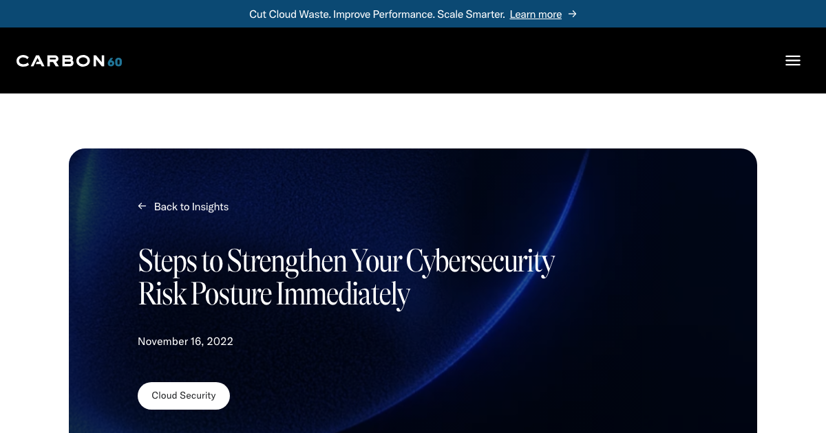 High Risk Posture Steps to Strengthen Your Cybersecurity Risk Posture Immediately | Carbon60