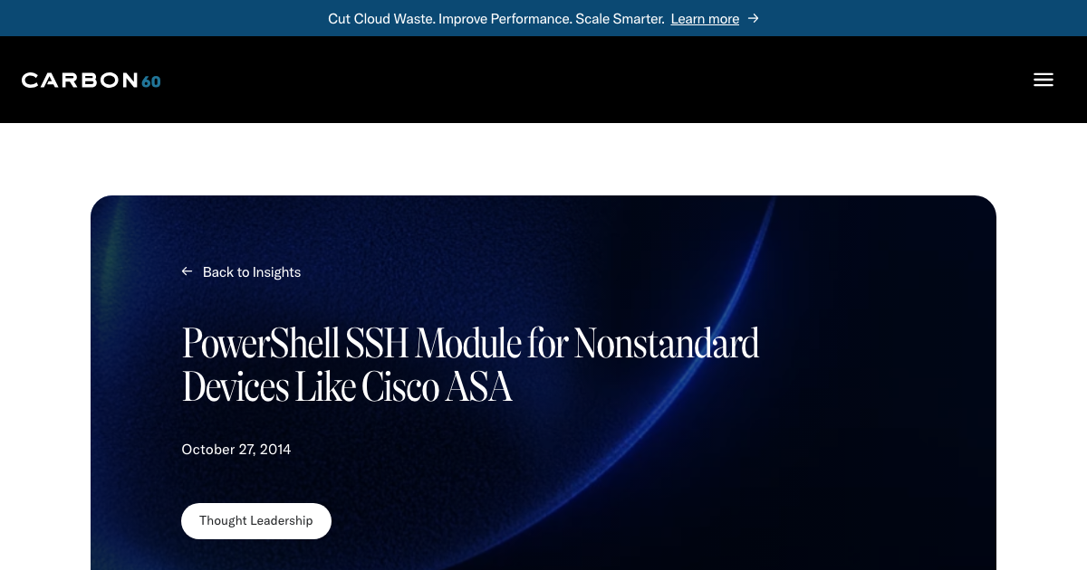 PowerShell SSH Module for Nonstandard Devices Like Cisco ASA | Carbon60