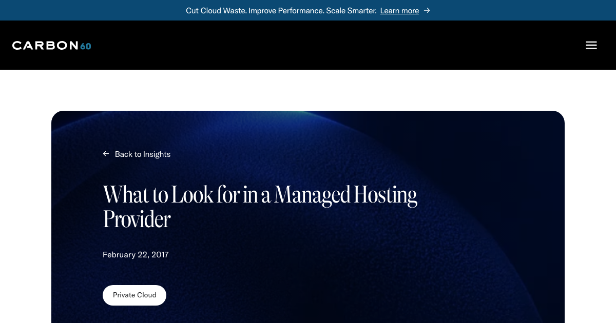 What to Look for in a Managed Hosting Provider | Carbon60