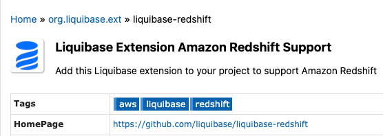 liquibase-redshift artifactId