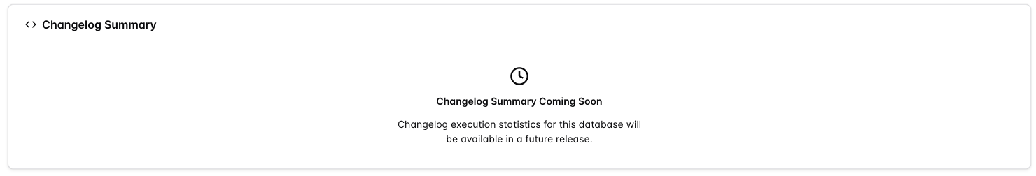 database connection details changelog summary