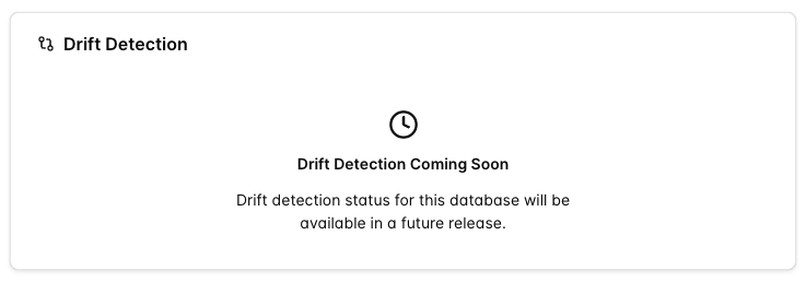 database connection details drift detection