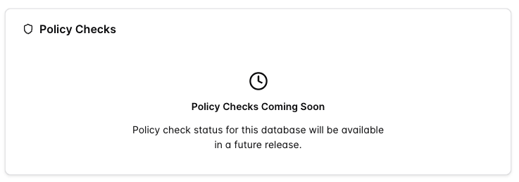 database connection details policy checks