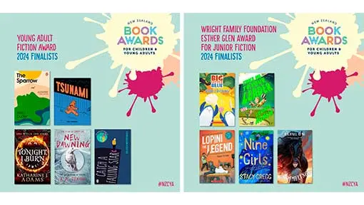 New Zealand Book Awards for Children and Young Adults (NZCYA) finalists for junior and young adult fiction in 2024.