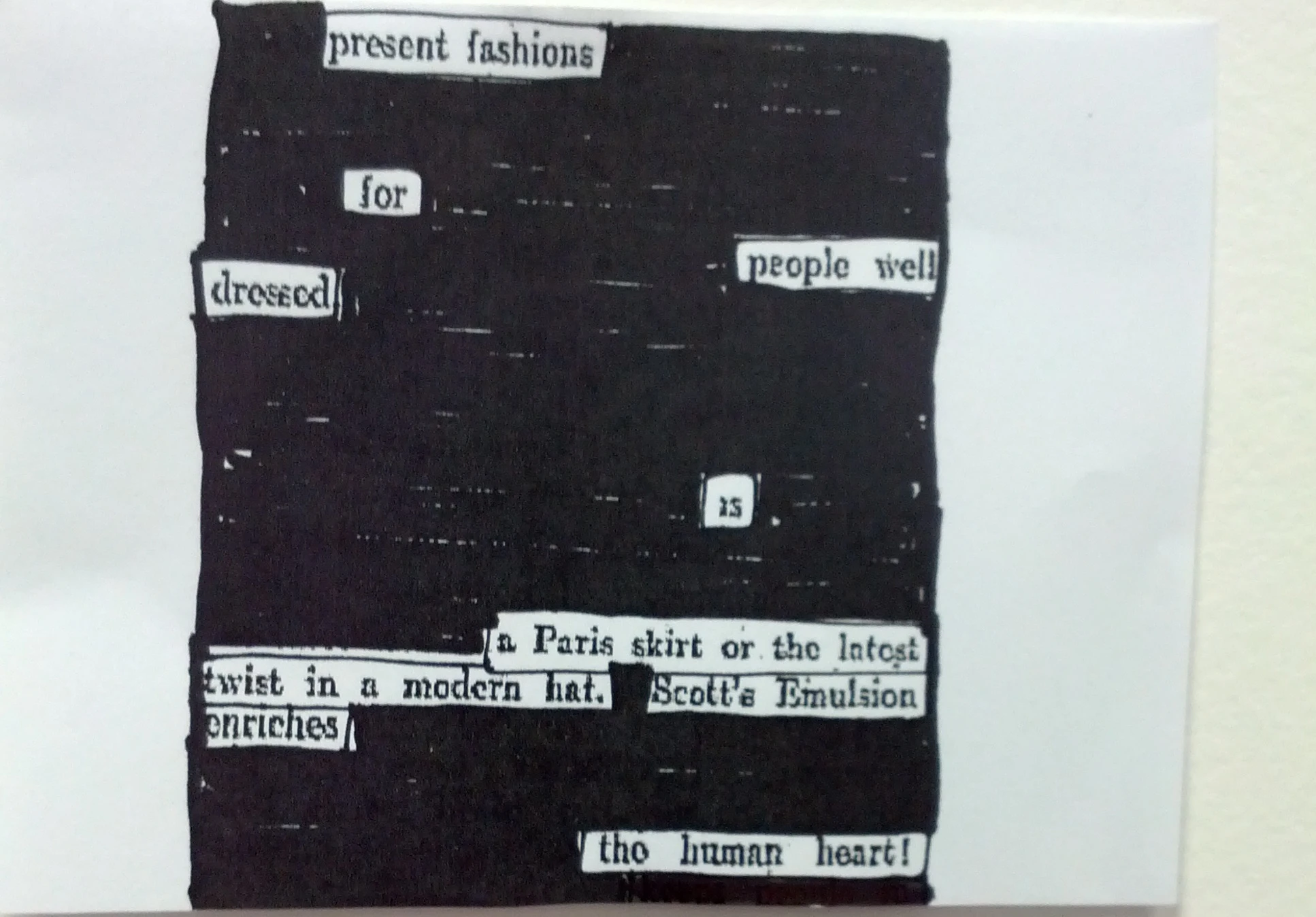 An example of blackout poetry.