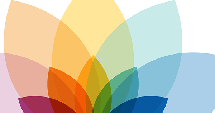 Colourful petals from a logo for the National Library Community Framework. 