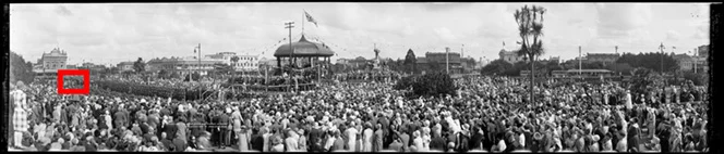 Reception to T R H Duke & Duchess of York, Palmerston North, taken 4 March 1927.