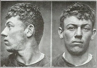 A mugshots, showing the side profile and full face image of a man.