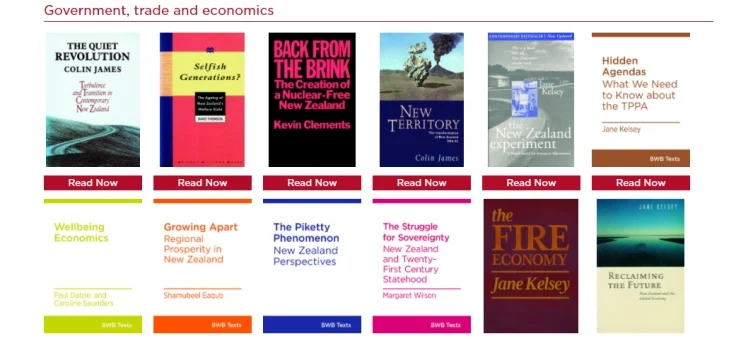 A screen grab from the BWB website showing thumbnails of different book covers in two rows of six.