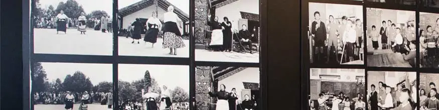 Contact sheets of Ans Westra images. Women dancing, children singing. 