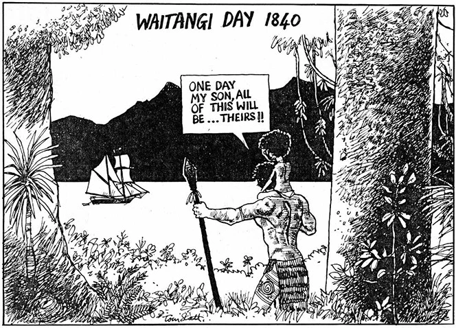 Tom Scott Waitangi Cartoon.