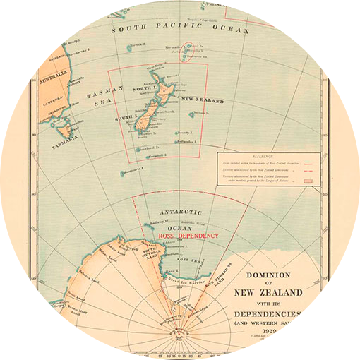 Map of the South Pacific showing NZ in the centre.